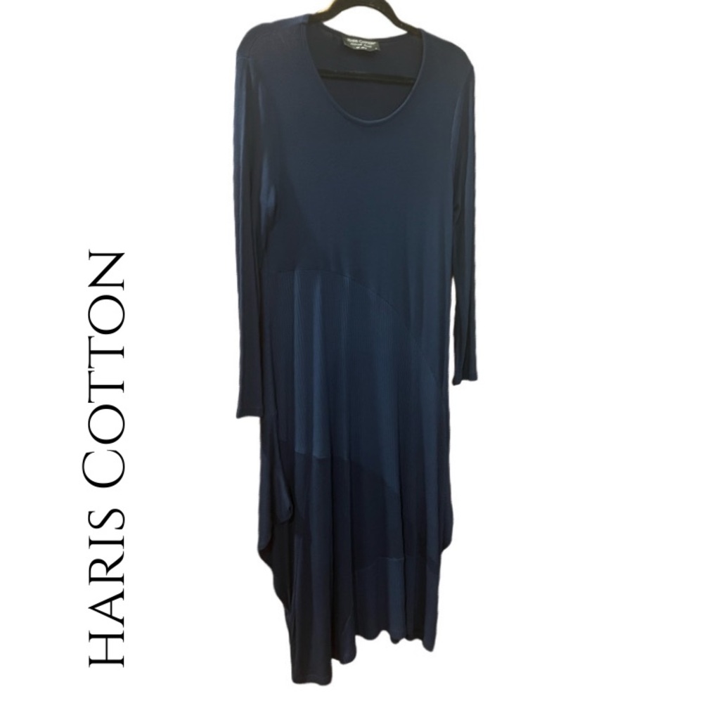 Haris Cotton Navy Blue Dress